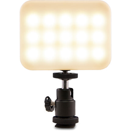 Padcaster On-Camera LED Luz con Temperatura Variable 3200-6500K Batería 3000mAh y Adaptador Cold Shoe