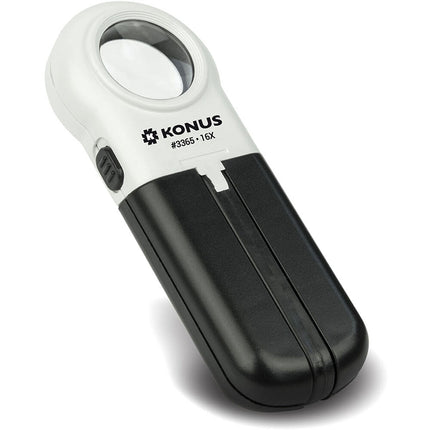 Konus Flexo-Mini Lupa de Mesa 8x 20mm con Luz LED y Pilas AA