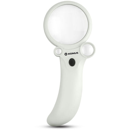 Konus Lux-65 Lupa de Mano 2.5x 25x 55x con Luz LED y Pilas LR1130