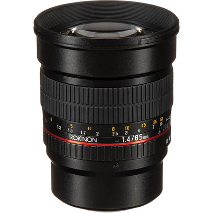 Rokinon 85mm f/1.4 AS IF UMC Lente para Micro Cuatro Tercios foco 3.3m y apertura f/1.4-22