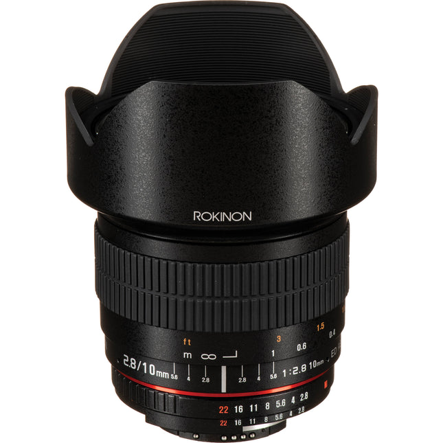 Rokinon 10mm f/2.8 ED AS NCS CS Objetivo Nikon F Montura APS-C con Capucha y Estuche