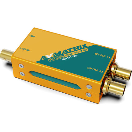 AVMATRIX 1x2 12G-SDI Repetidor de Señal con Entrada y Salida BNC 12G y Adaptador 5V
