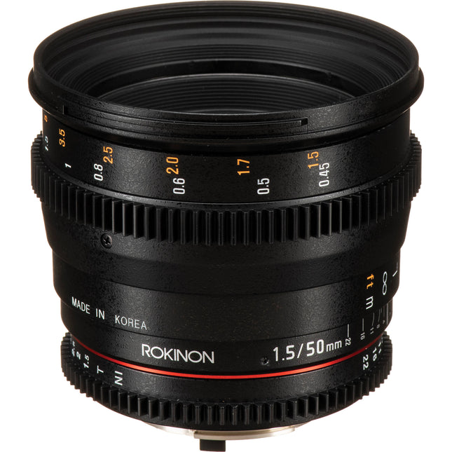 Rokinon 50mm T1.5 AS UMC Lente Cine para Nikon F Montura Foco Manual y Apertura T1.5-T22