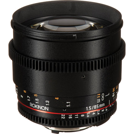 Rokinon 85mm T1.5 Objetivo Cine para Montura Nikon F con Cobertura Full-Frame y Aro de Apertura Desactivado