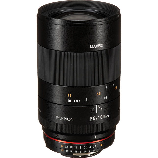 Rokinon 100mm f2.8 Macro para Nikon F con 1:1 de magnificación y apertura f2.8 a f32