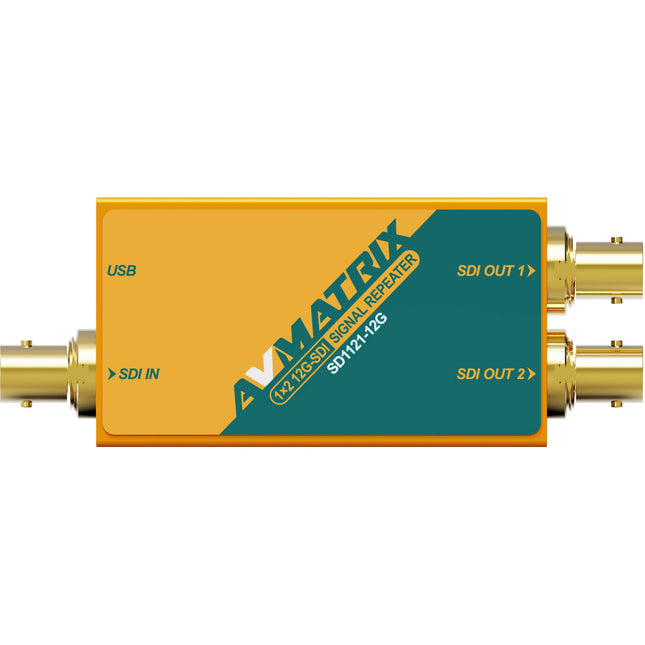 AVMATRIX 1x2 12G-SDI Repetidor de Señal con Entrada y Salida BNC 12G y Adaptador 5V