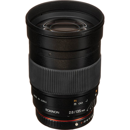 Rokinon 135mm f2.0 ED UMC objetivo Pentax K Full Frame 77mm filtro con capuchas y funda