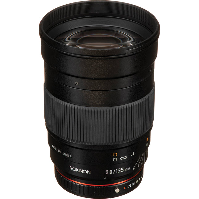 Rokinon 135mm f2.0 ED UMC objetivo Pentax K Full Frame 77mm filtro con capuchas y funda