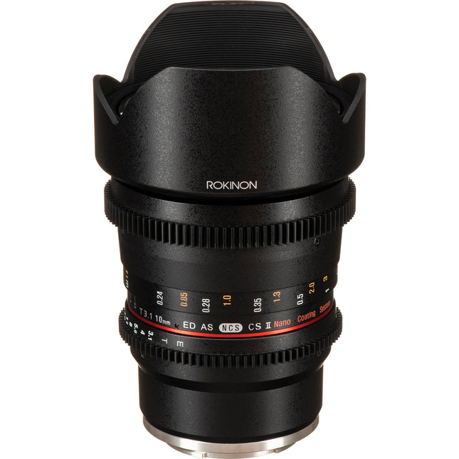 Rokinon 10mm T3.1 Lente Cine para Sony E Mount con Tamaño APS-C y Anillo de Apertura Desclickable