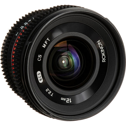 Rokinon 12mm T2.2 Lente Cine para Montura Micro Cuatro Tercios T22 y Distancia Mínima 7.87"