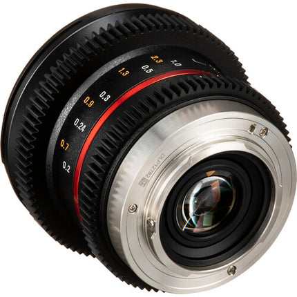 Rokinon 12mm T2.2 Lente Cine para Montura Micro Cuatro Tercios T22 y Distancia Mínima 7.87"