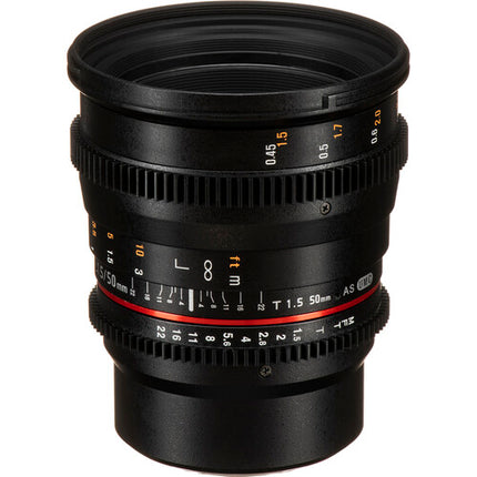 Rokinon 50mm T1.5 AS UMC Lente Cine Micro Cuatro Tercios T1.5-T22