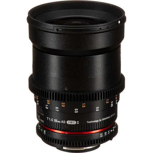 Rokinon 35mm T1.5 Objetivo Cine para Montura Nikon F Full Frame 77mm