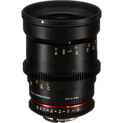 Rokinon 35mm T1.5 Objetivo Cine para Montura Nikon F Full Frame 77mm