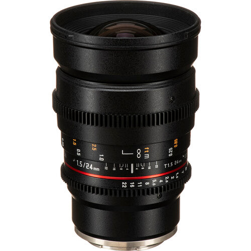 Rokinon 24mm T1.5 Lente Cine DS para Sony E-Mount FOV 84° y Filtro 77mm