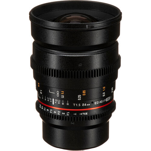 Rokinon 24mm T1.5 Objetivo Cine para Montura Micro Cuatro Tercios con Funda y Tapas