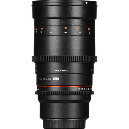 Rokinon 135mm T2.2 Cine DS lente para montura Micro Cuatro Tercios con filtro 77mm y capuchones