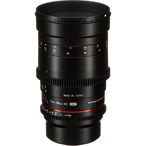 Rokinon 135mm T2.2 Cine DS lente para montura Micro Cuatro Tercios con filtro 77mm y capuchones