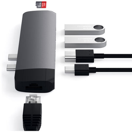 Satechi USB Type-C Pro Hub Adaptador con Ethernet HDMI 4K 87W PD