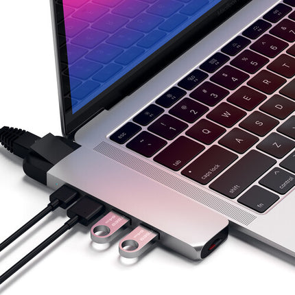 Satechi USB Type-C Pro Hub Adaptador con Ethernet 87W PD 4K 30Hz Plata