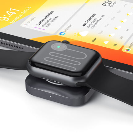 Satechi Base de Carga Magnética USB-C para Apple Watch Negra MFi