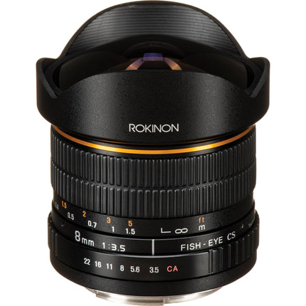 Rokinon 8mm f/3.5 Lente Ojo de Pez para Canon EF APS-C 12" enfoque mínimo