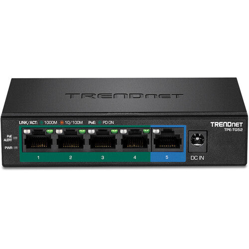 TRENDnet TPE-TG52 Conmutador 5 Puertos Gigabit Ethernet 4 PoE+ 32W PoE+