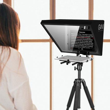 GVM Teleprompter para Tablets y Smartphones con Control Remoto Bluetooth y Plataforma Ajustable