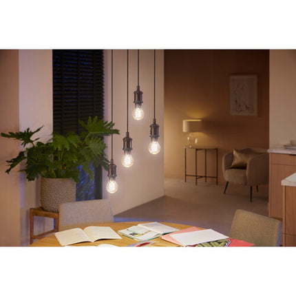Philips Hue A19 Bombilla Filamento Edison Bluetooth 550 lúmenes 2200-4500K luz blanca