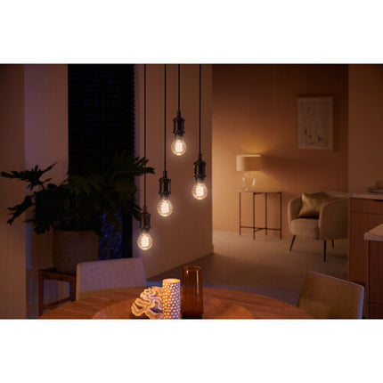 Philips Hue A19 Bombilla Filamento Edison Bluetooth 550 lúmenes 2200-4500K luz blanca