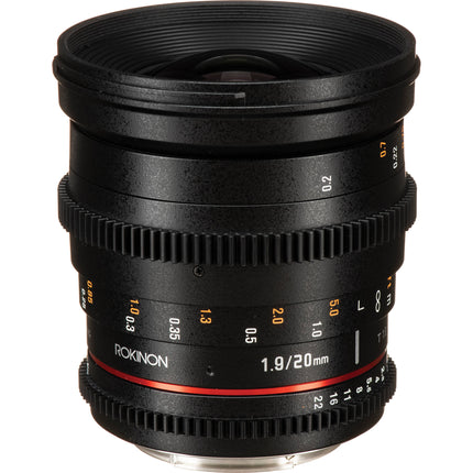 Rokinon 20mm T1.9 Cine DS Lente para Canon EF Ángulo 94.8° HDR
