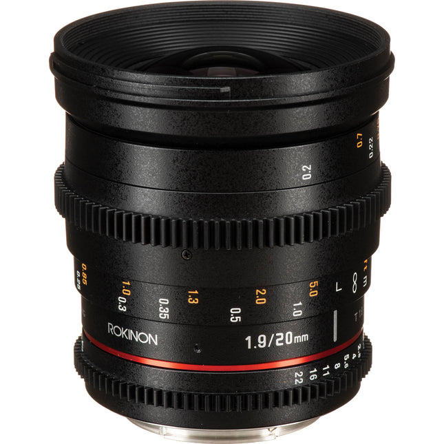 Rokinon 20mm T1.9 Cine DS Lente para Canon EF Ángulo 94.8° HDR