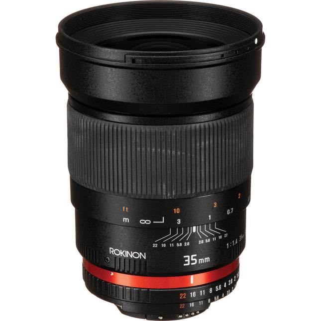 Rokinon 35mm f/1.4 AS UMC objetivo para Nikon F apertura f/1.4-22 y 52.5mm