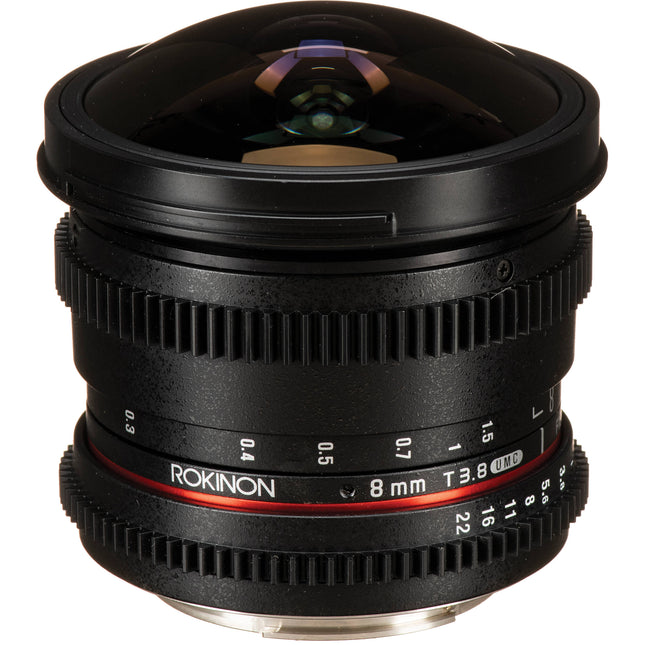 Rokinon 8mm T3.8 Objetivo Ojo de Pez Cine para Montura Canon EF con Filtro UMC de 12.8mm