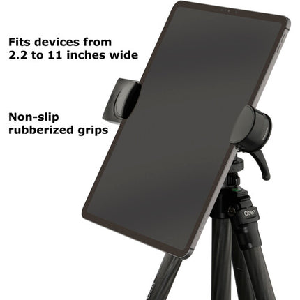 Soporte para trípode Magnus para tablets y smartphones 2.2 a 11 pulgadas giratorio 360 grados