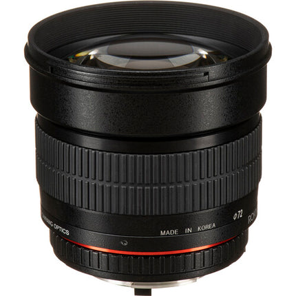 Rokinon 85mm f/1.4 Objetivo Nikon F con Chip AE y Parasoles