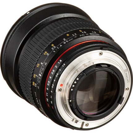 Rokinon 85mm f/1.4 Objetivo Nikon F con Chip AE y Parasoles
