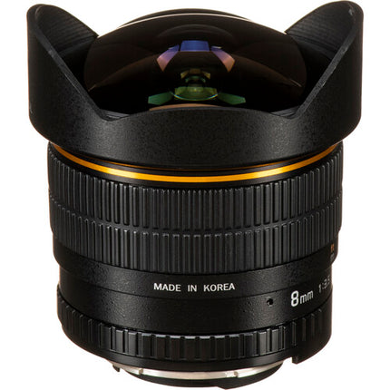 Rokinon 8mm f3.5 Lente Ojo de Pez para Nikon F Ultra Gran Angular APS-C 12" Distancia Mínima