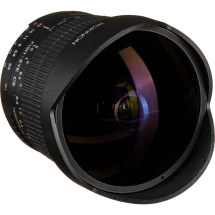 Rokinon 8mm f3.5 Lente Ojo de Pez para Nikon F Ultra Gran Angular APS-C 12" Distancia Mínima
