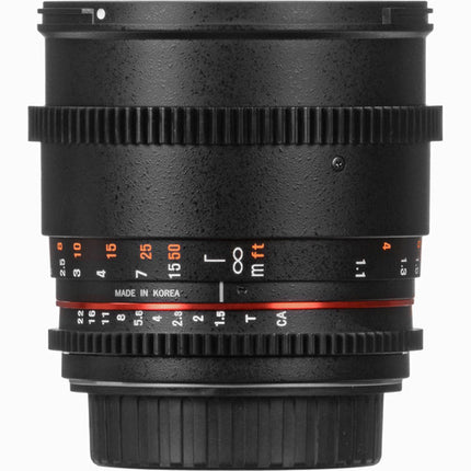 Rokinon 85mm T1.5 Objetivo Cine para Montura Nikon F con Cobertura Full-Frame y Aro de Apertura Desactivado