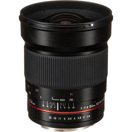 Rokinon 24mm f1.4 ED AS UMC objetivo gran angular para Canon lentes asféricos y ED maletín incluido