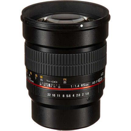 Rokinon 85mm f/1.4 AS IF UMC Lente para Micro Cuatro Tercios foco 3.3m y apertura f/1.4-22