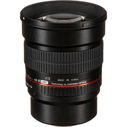 Rokinon 85mm f/1.4 AS IF UMC Lente para Micro Cuatro Tercios foco 3.3m y apertura f/1.4-22