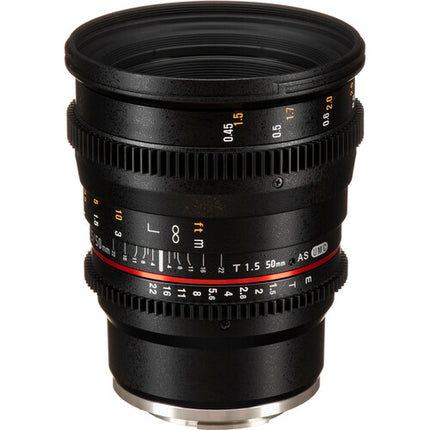 Rokinon 50mm T1.5 AS UMC Objetivo Cine para Montura Sony E con Enfoque Manual y Apertura T1.5-T22