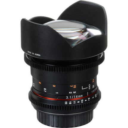 Rokinon 14mm T3.1 Cine DS Objetivo Gran Angular para Micro Cuatro Tercios con Anillo de Apertura