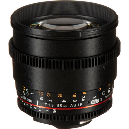 Rokinon 85mm T1.5 Objetivo Cine para Montura Nikon F con Cobertura Full-Frame y Aro de Apertura Desactivado