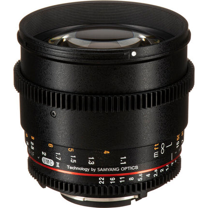 Rokinon 85mm T1.5 Objetivo Cine para Montura Nikon F con Cobertura Full-Frame y Aro de Apertura Desactivado