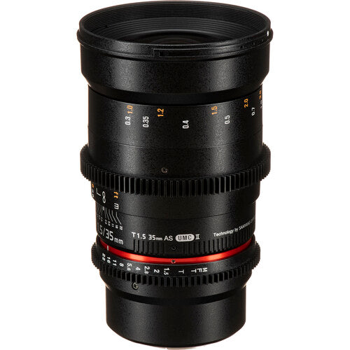 Rokinon 35mm T1.5 Lente Cine para Montura Micro Cuatro Tercios 77mm filtro