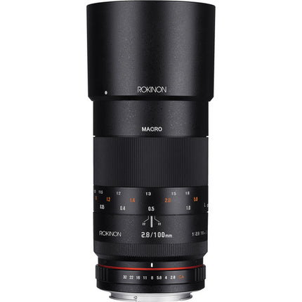 Rokinon 100mm f2.8 Macro para Nikon F con 1:1 de magnificación y apertura f2.8 a f32