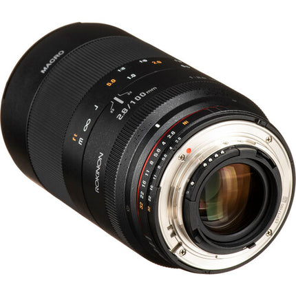 Rokinon 100mm f2.8 Macro para Nikon F con 1:1 de magnificación y apertura f2.8 a f32